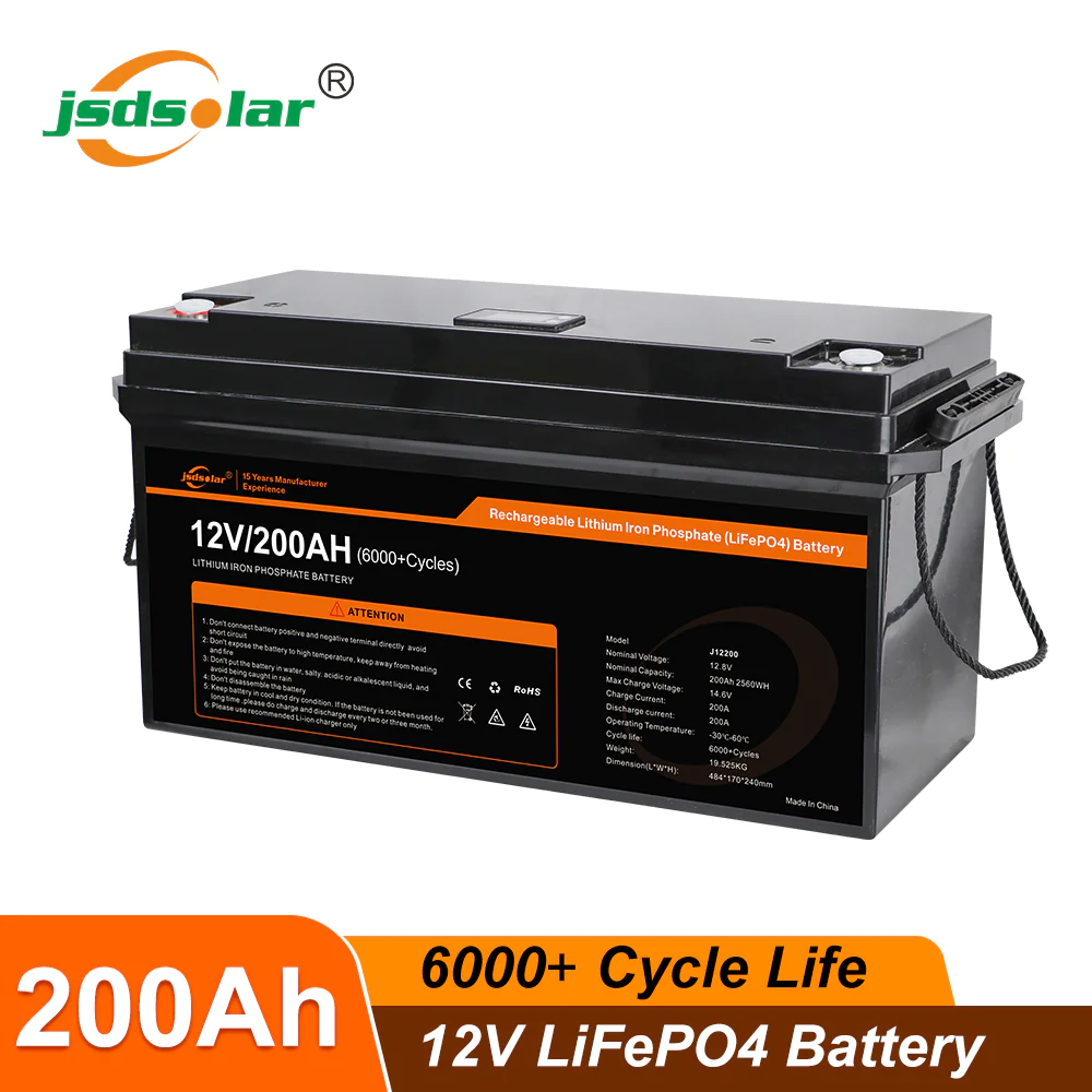 Jsdsolar LiFePO4 Battery 12V100AH / 12V200Ah / 24V100AH