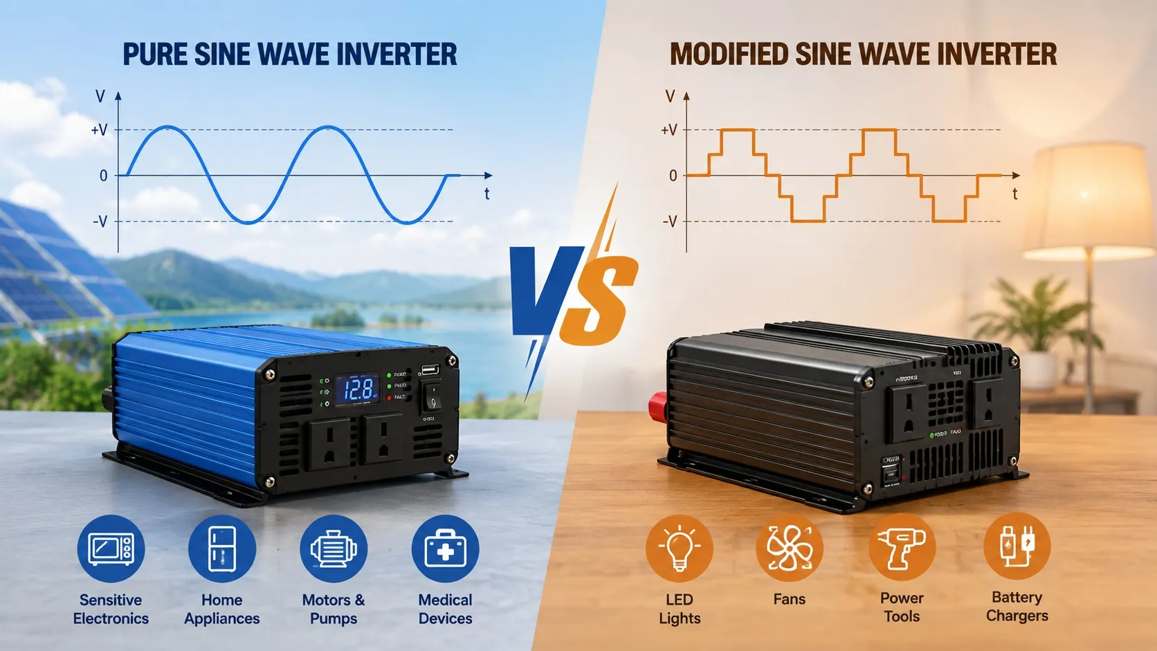 Pure Sine Wave vs Modified Sine Wave Inverter