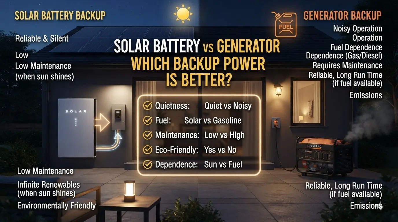 Solar Battery vs Generator: Which Backup Power Is Better?