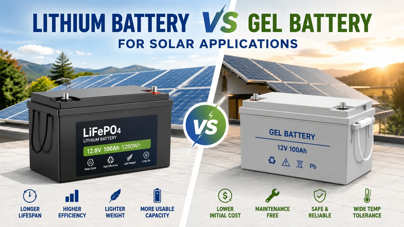 Lithium Battery vs Gel Battery for Solar Applications