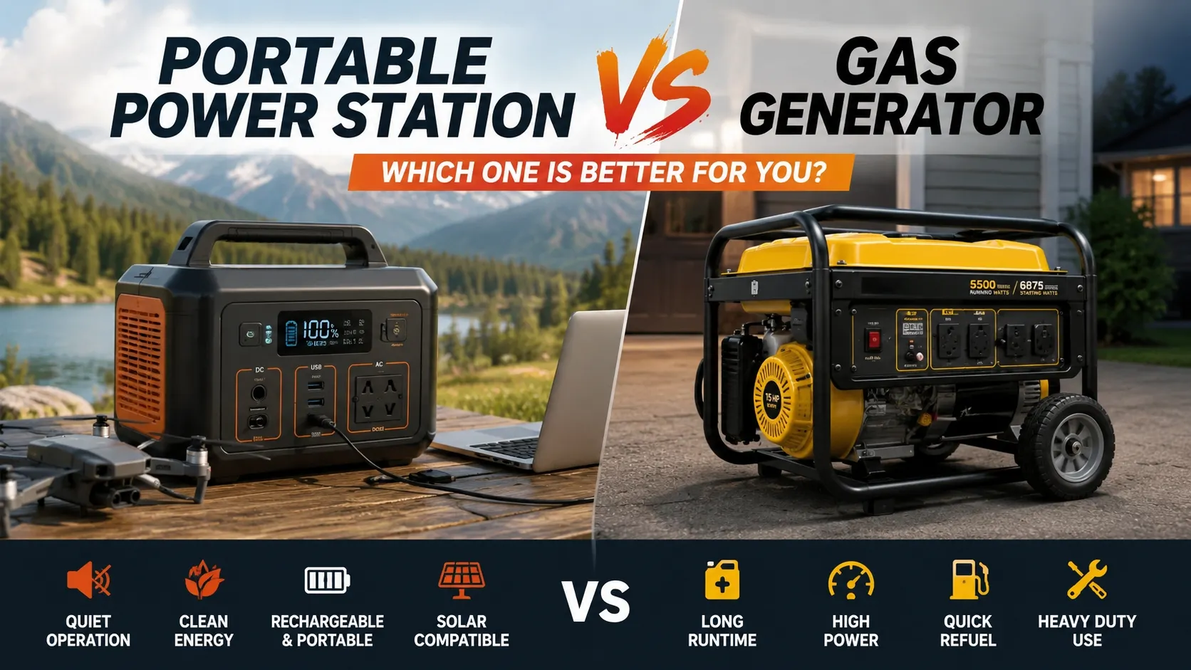 Portable Power Station vs Gas Generator