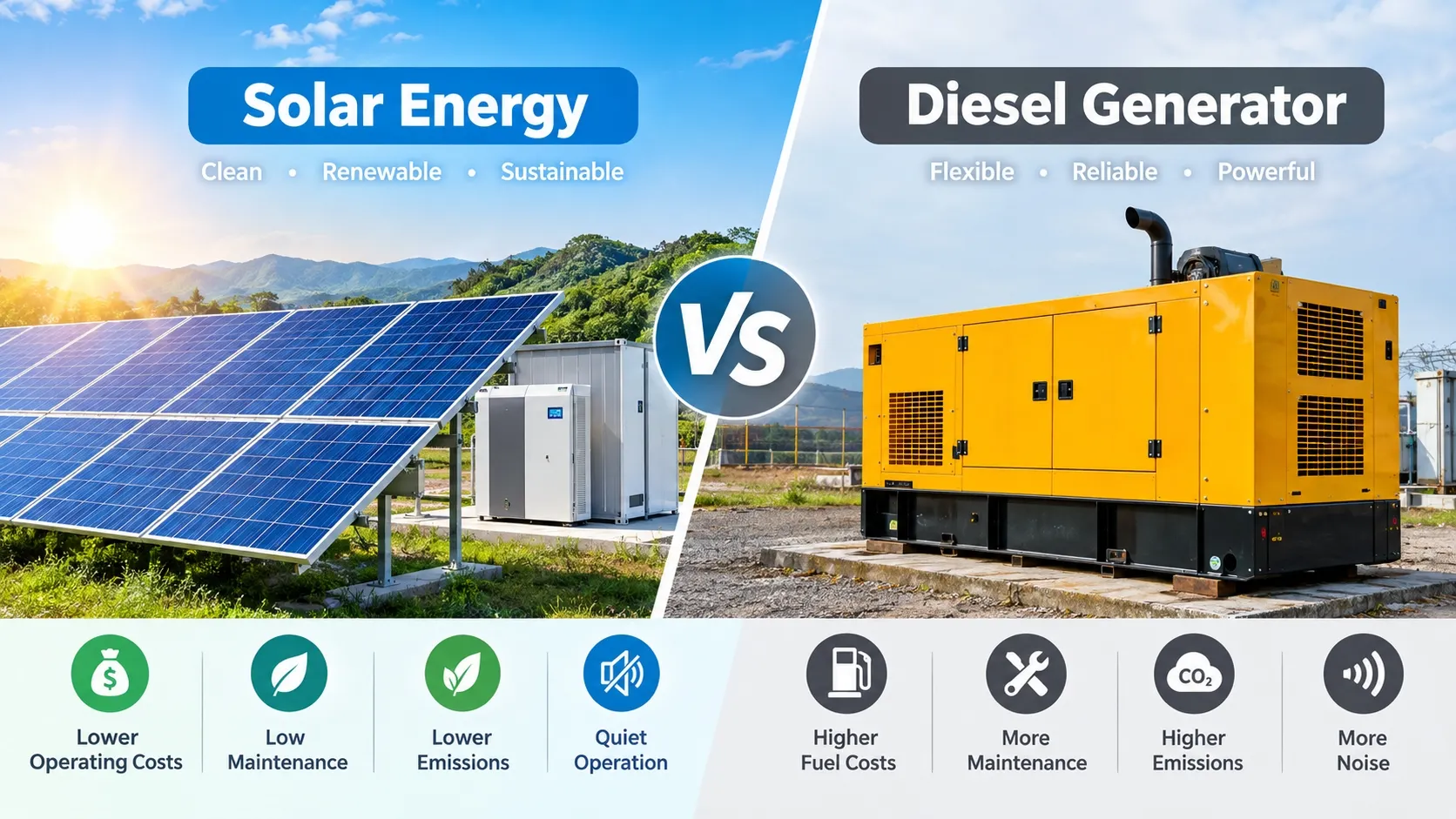 Solar Energy vs Diesel Generator: Cost and Benefits